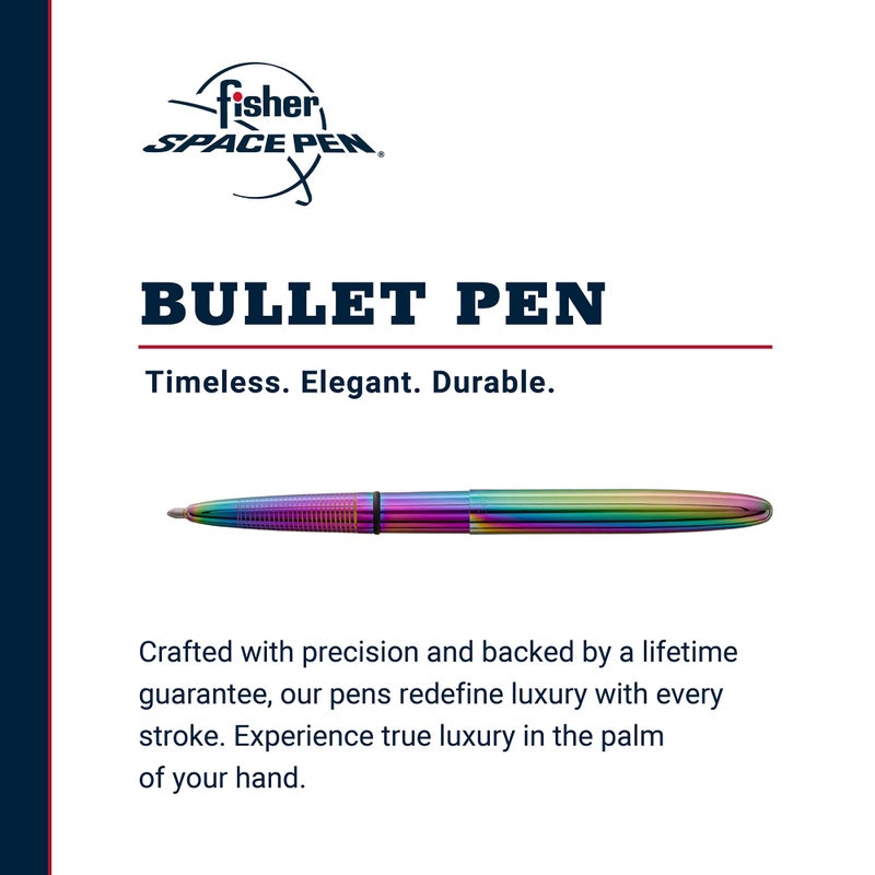 Fisher Space Pen Supernova Rainbow Titanium Nitride Bullet Pen, Ballpoint, Black Ink, Gift Box - Image 2